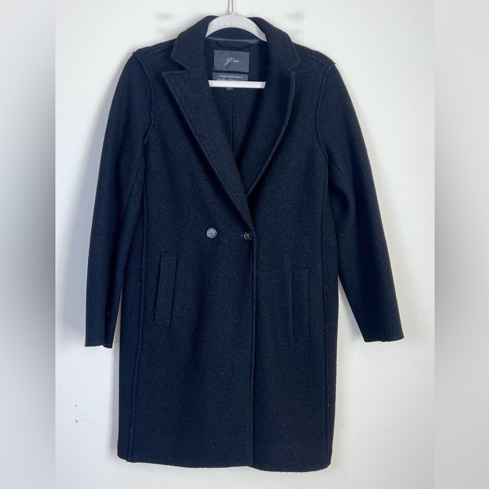 J. Crew Black Trench Coat Size 6